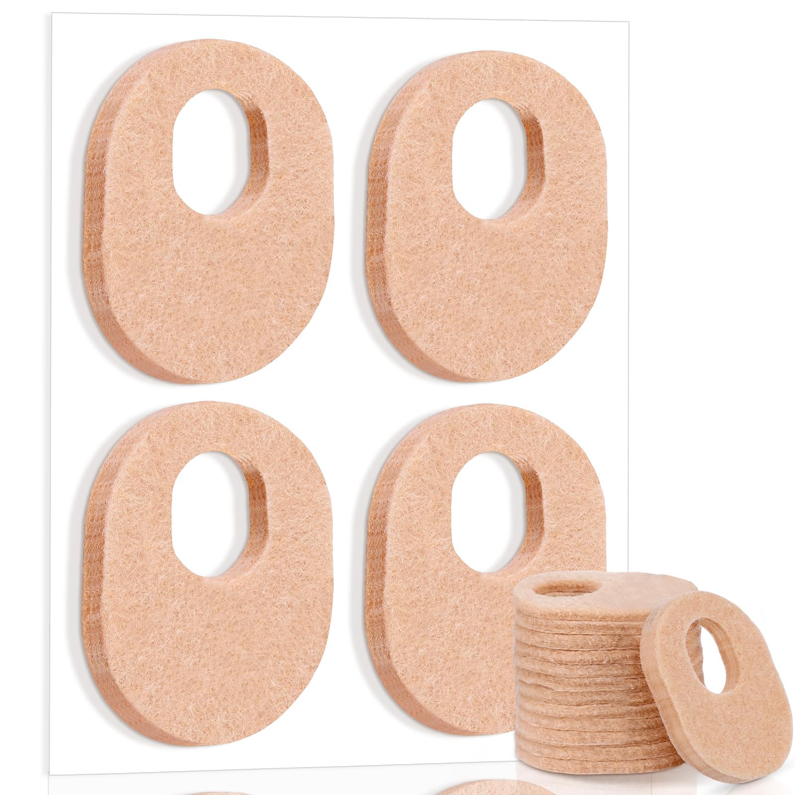 WILLBOND48 Pack Callus Pads Soft 1/4" Thick Oval Shape Corn Pads 1/8" Felt Callus Cushions Adhesive Corn Protectors for Men Women Feet Toes Pain Relief(Nude, 1/4 Inch)