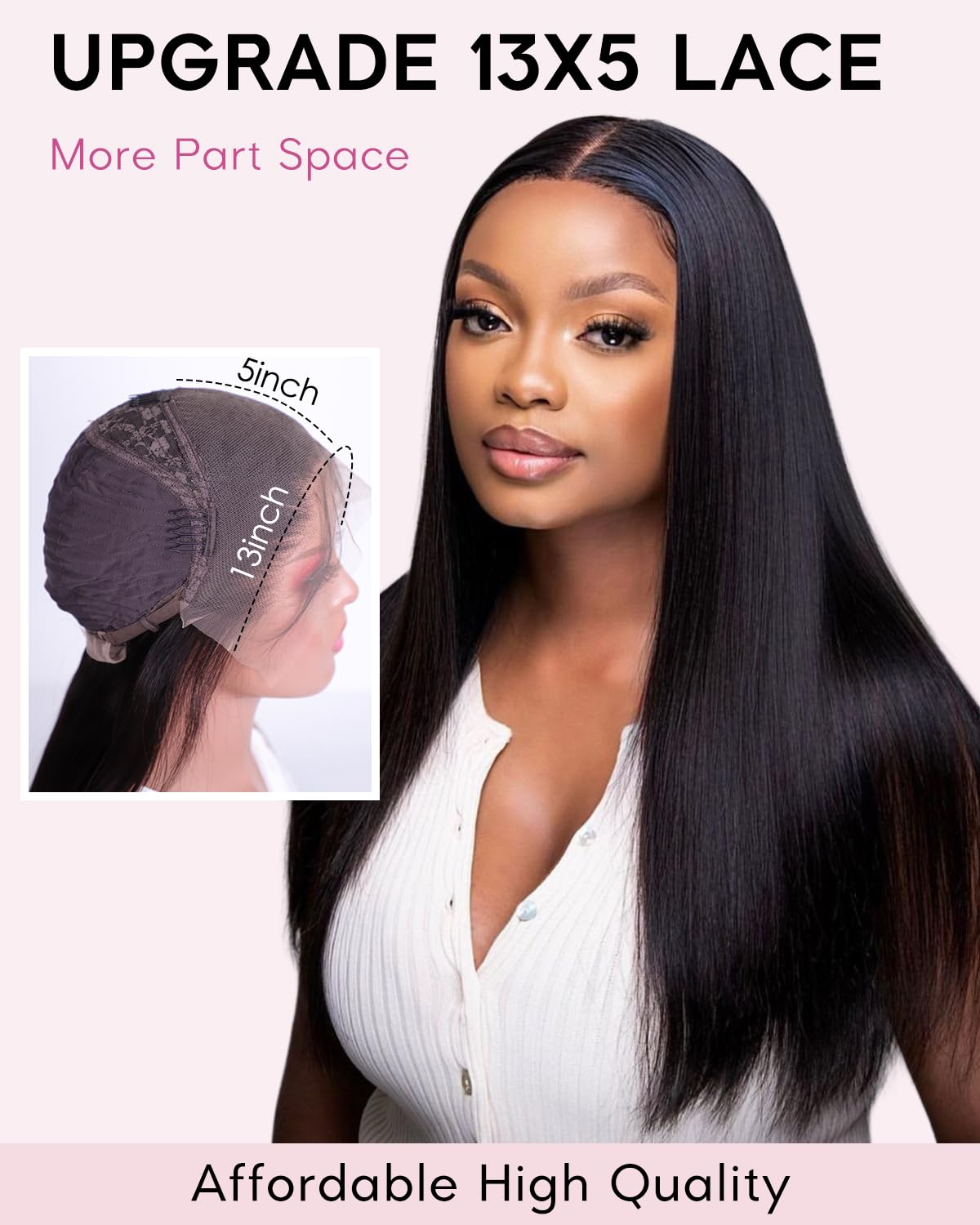 HD Lace Front Wig 220% Density 13x5 Straight Human Hair Pre Plucked 28inch Amazon.com : Subella 13x5 HD Straight Lace Frontal Wig Pre  main image 3