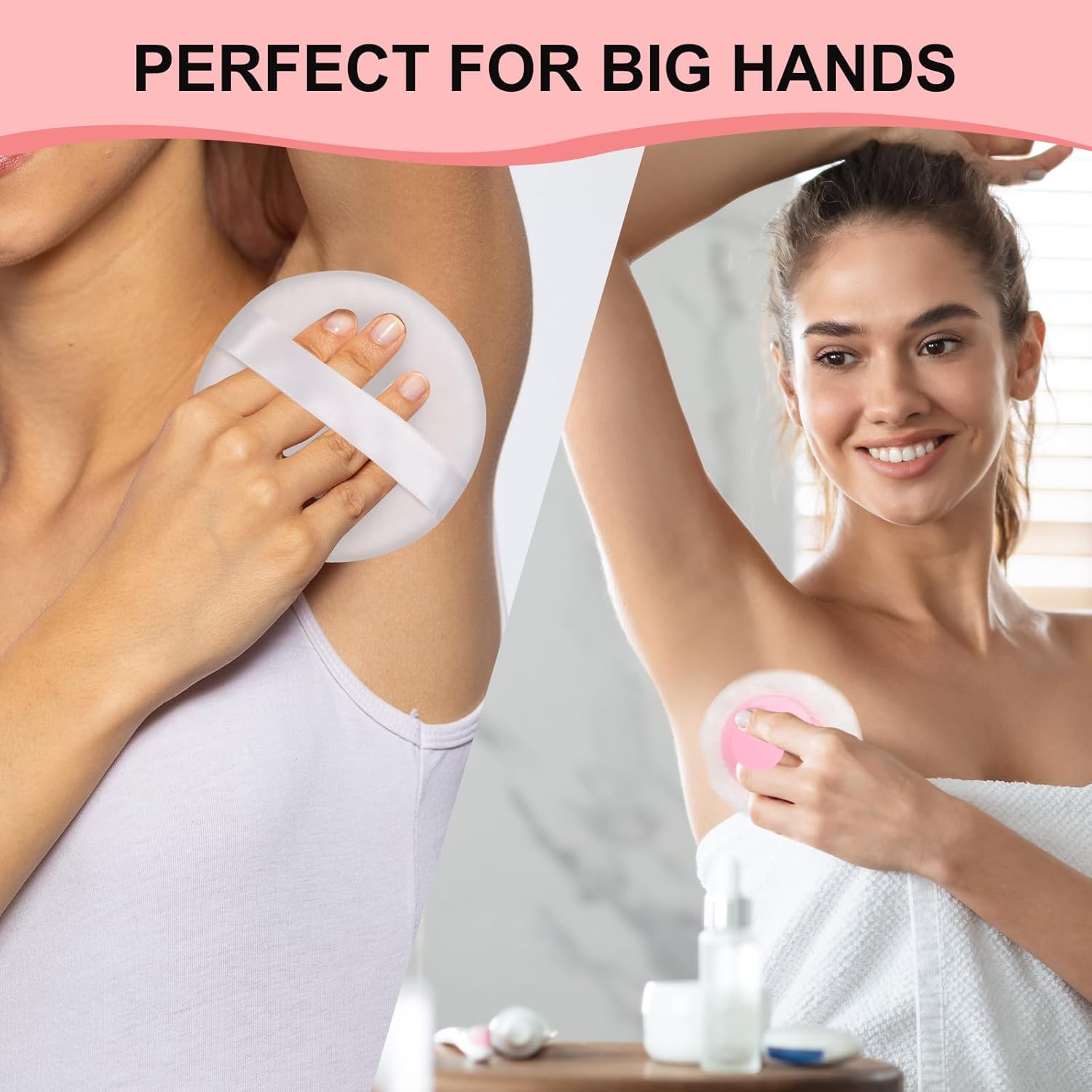 LAKIRA Extra Large Body Powder Puff and Container, 5.35" Body Container with 3.93" Powder Puff, for Baby Women's Loose Dusting Powder (Colorful)