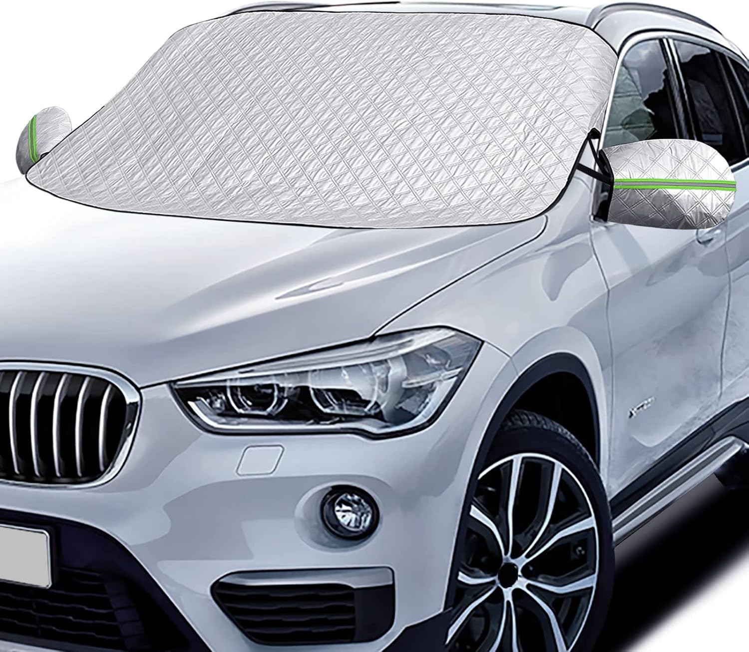 SOTOGASUKI Windshield Cover for Ice and Snow - Frost Cover for Car - Auto Wiper and Side Mirror Protector - All Weather Freeze Winter Waterproof Windproof Summer Sun Shade - Fits Most Cars