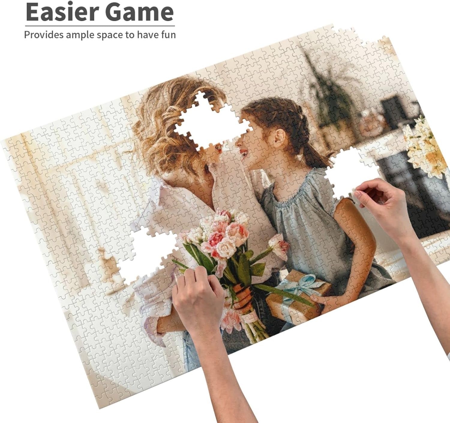 EAQ Personalized Puzzle Custom Puzzle 300/500/1000 Pieces from Photo Custom Jigsaw Puzzle for Adult and Kids Family, Wedding, Graduation, Gift