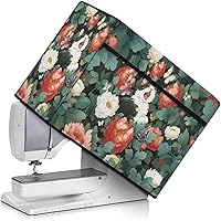 Vista 49 de Funda para máquina de coser de girasoles de otoño con prácticos bolsillos, cubierta protectora duradera acolchada contra el polvo, accesorios
