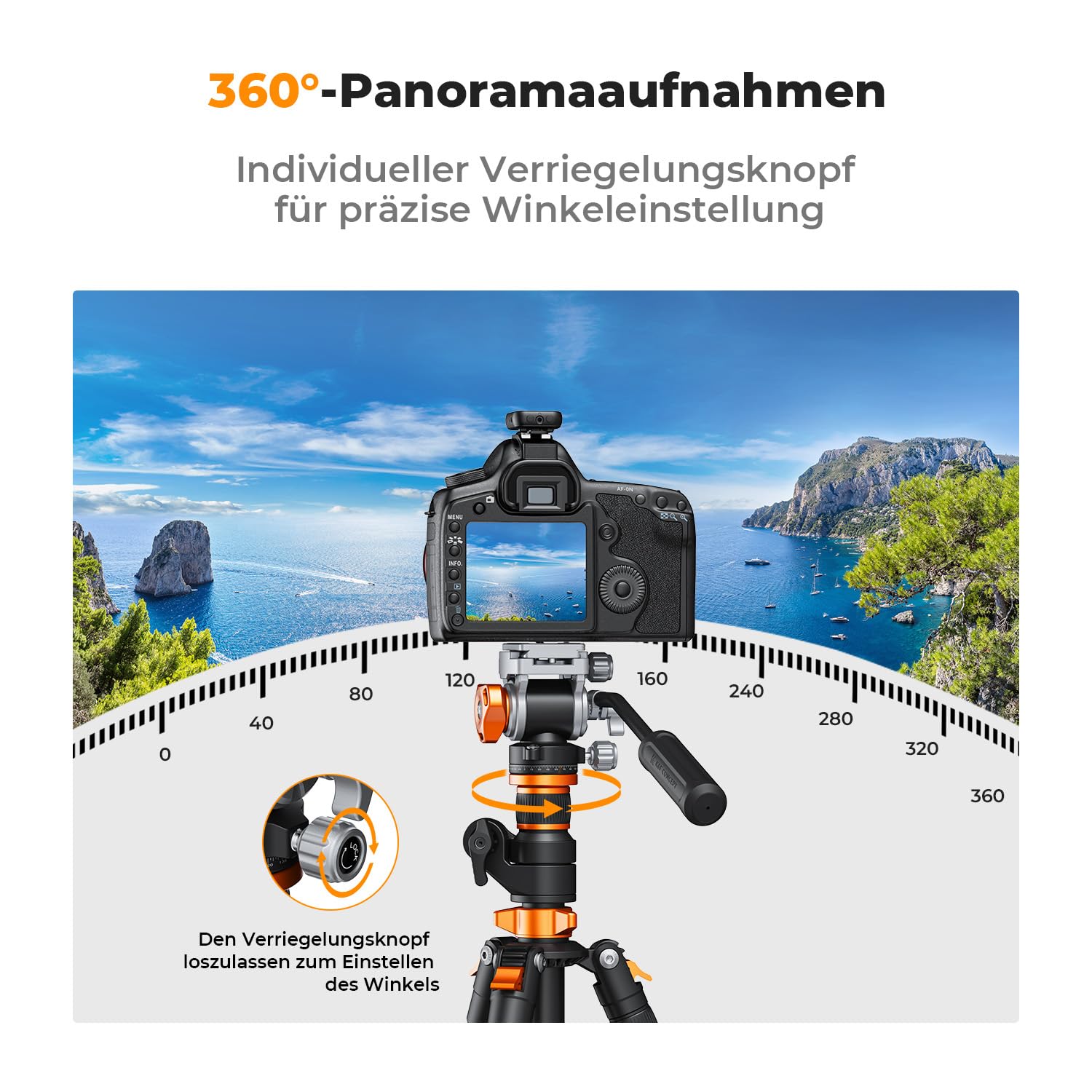 Stativkopf, K&F CONCEPT FH-03 Fluidkopf,Stativkopf für Stativ,Videokopf mit Arca-Swiss Schnellwechselplatte, Dämpfungskopf kompatibel mit DSLRs, spiegellose Kameras, Filmkameras, Belastung bis zu 5kg
