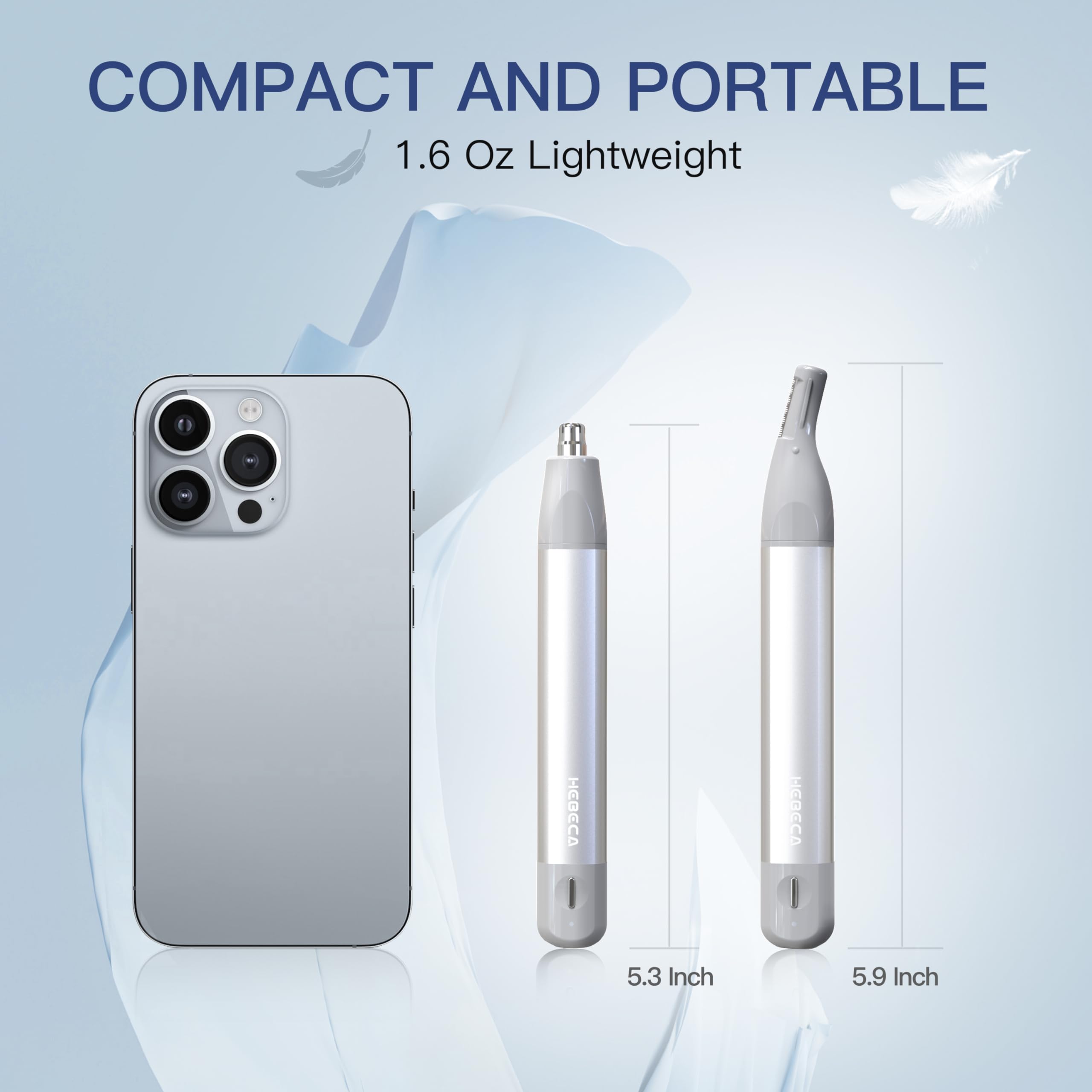 HEBECA 3-in-1 Rechargeable Facial Hair Trimmer for Women