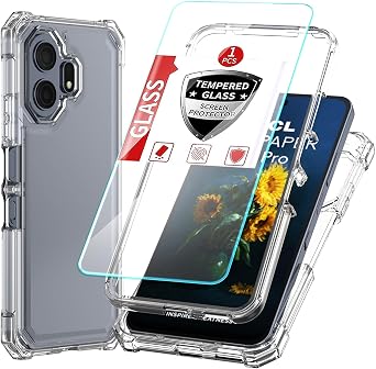 DpS for TCL NXTPAPER 70 Pro Case 3-in-1, with Screen Protector,NXTPAPER70 Pro Phone Case Full Body Protection,70PRO Hard PC Bumper & Silicone Back Military Grade Cover Clear, TCL NXTPAPER 70 Pro