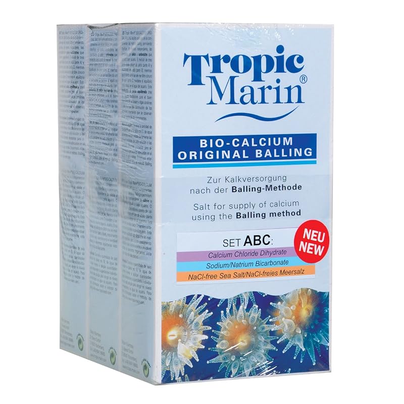 Tropic Marin suplemento mineral de cálcio para aquário Bio Calcium Original Balling (A+B+C), 3 x 1 kg