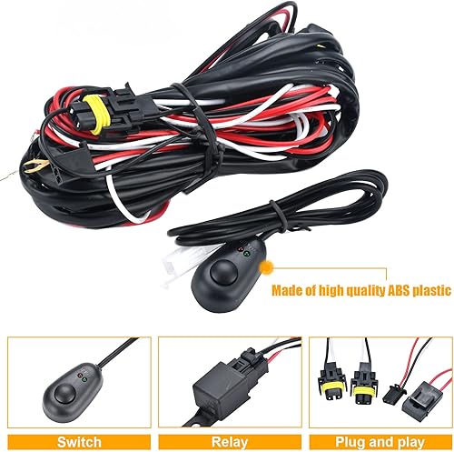 Miniatura 4 de Kit de cableado de luz antiniebla LED, luz antiniebla con soporte de lámpara, interruptor de cables compatible con Dodge Ram 2500 3500 2019-2022,