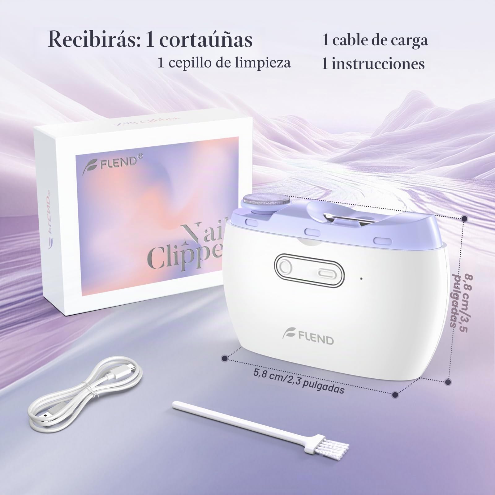 Cortaúñas eléctrico automático, lima de uñas portátil, sin ruido, restos de uñas, cubierta de uñas, lijado y pulido, 2 en 1, fácil operación, luz LED, cortador de uñas, cortador de uñas para niños