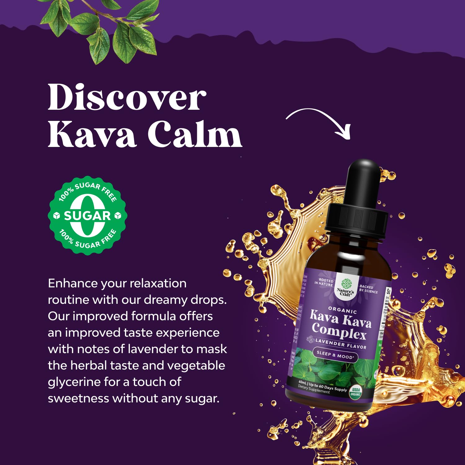Organic Kava Kava Extract Drops - Calming Support with Chamomile - 2 Fl Oz — Amazon image 3