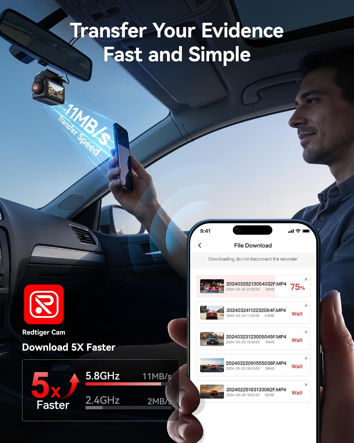 REDTIGER ZP1 Dash Cam Front and Rear, Telephoto+Wide Front Lenses for 100ft Plate Recognition, 4X Zoom, Dual STARVIS 2, HDR Night Vision, EIS Image Stabilization, 5.8GHz WiFi, Touch and Voice Control 7 71z6tFGWppL. AC SL1500