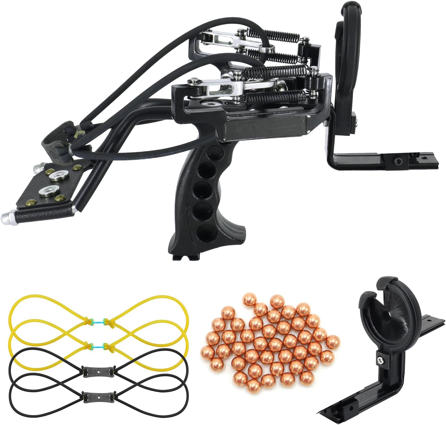 Obert Slingshot Hunting Archery Arrows Slingbow Arrow Rest Fishing Catapult with 100pcs Copper Balls