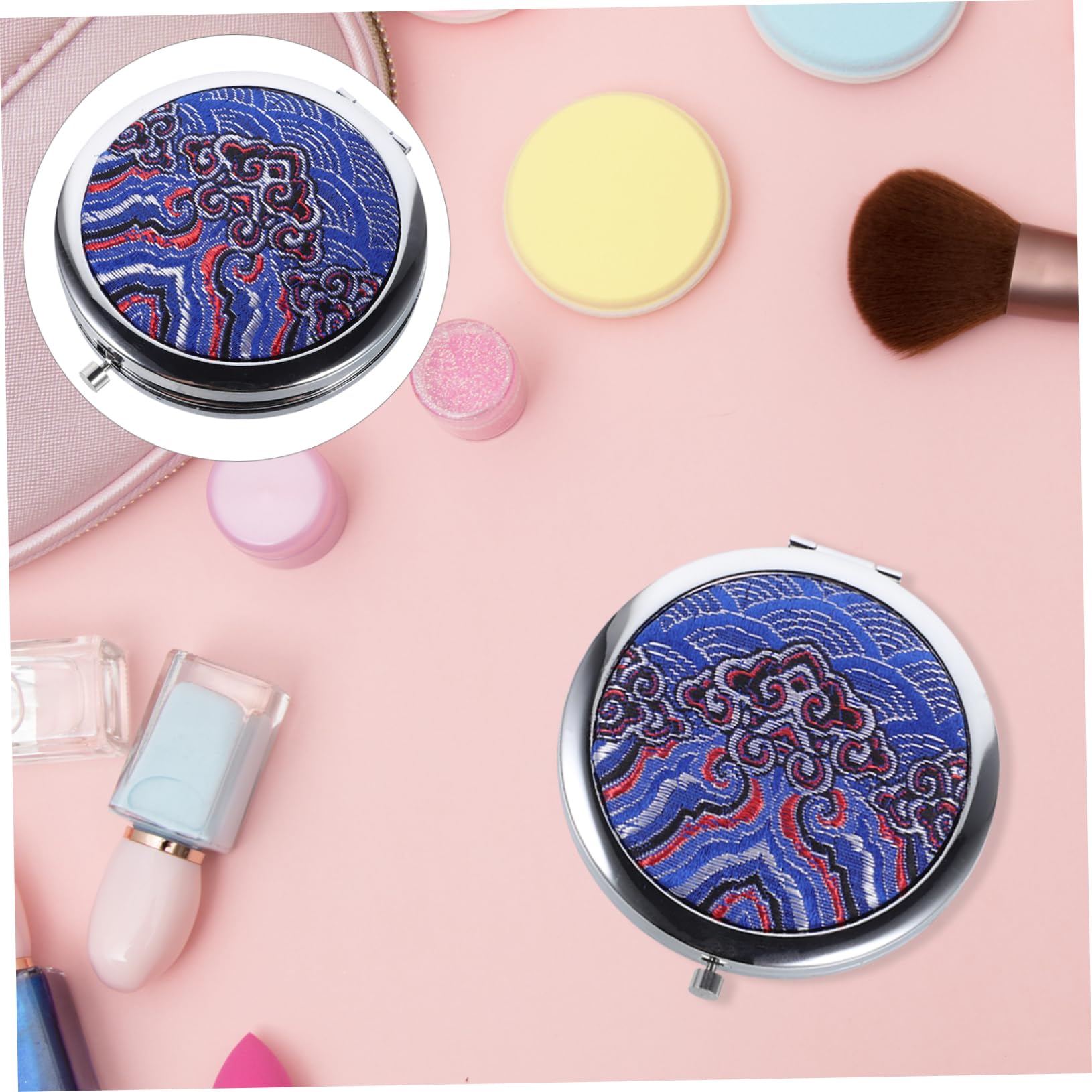 DOITOOL 3stücke Tragbarer Klappbarer Kosmetikspiegel Mit Vergrößerung Reise-Make-up-Spiegel Im Vintage-Design Für Zuhause Und Unterwegs