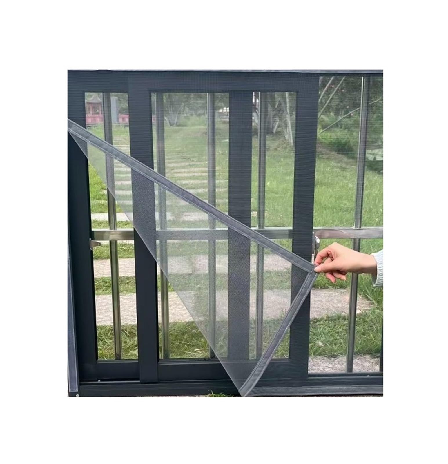 Supkancl Grey-Width 150Cm 1Pc Dust-Proof And Mosquito Proof Invisible Design Window Screen With Full Mesh(,Height100cm)