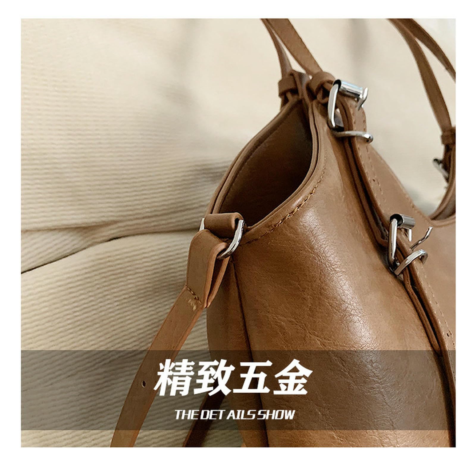 Frizione Donna Borsa da Stile Vintage;può Essere Utilizzata Come Borsetta, A Tracolla O -Marrone Chiaro