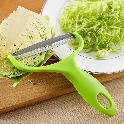 Miniatura 6 de MauSong Pelador - Ralladores de repollo para ensalada patatas herramientas de cocina pelador de boca ancha verduras frutas acero inoxidable cuchillo