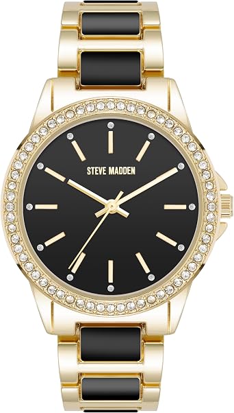 Steve Madden Womens Genuine Crystal Accented Bracelet Watch