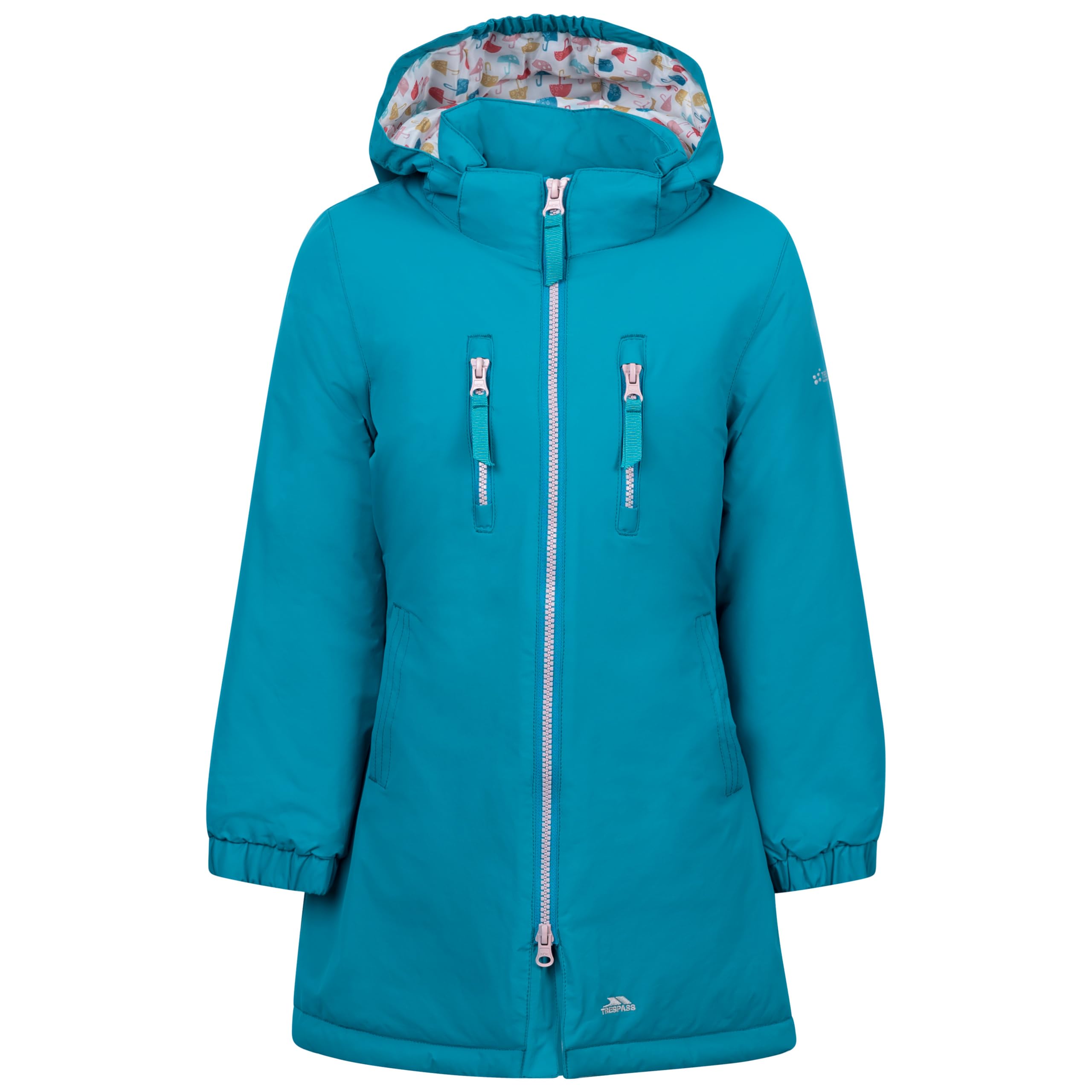 Trespass (7 Years To 8 Years, Light Teal) Girls Waterproof Jacket - Marybank