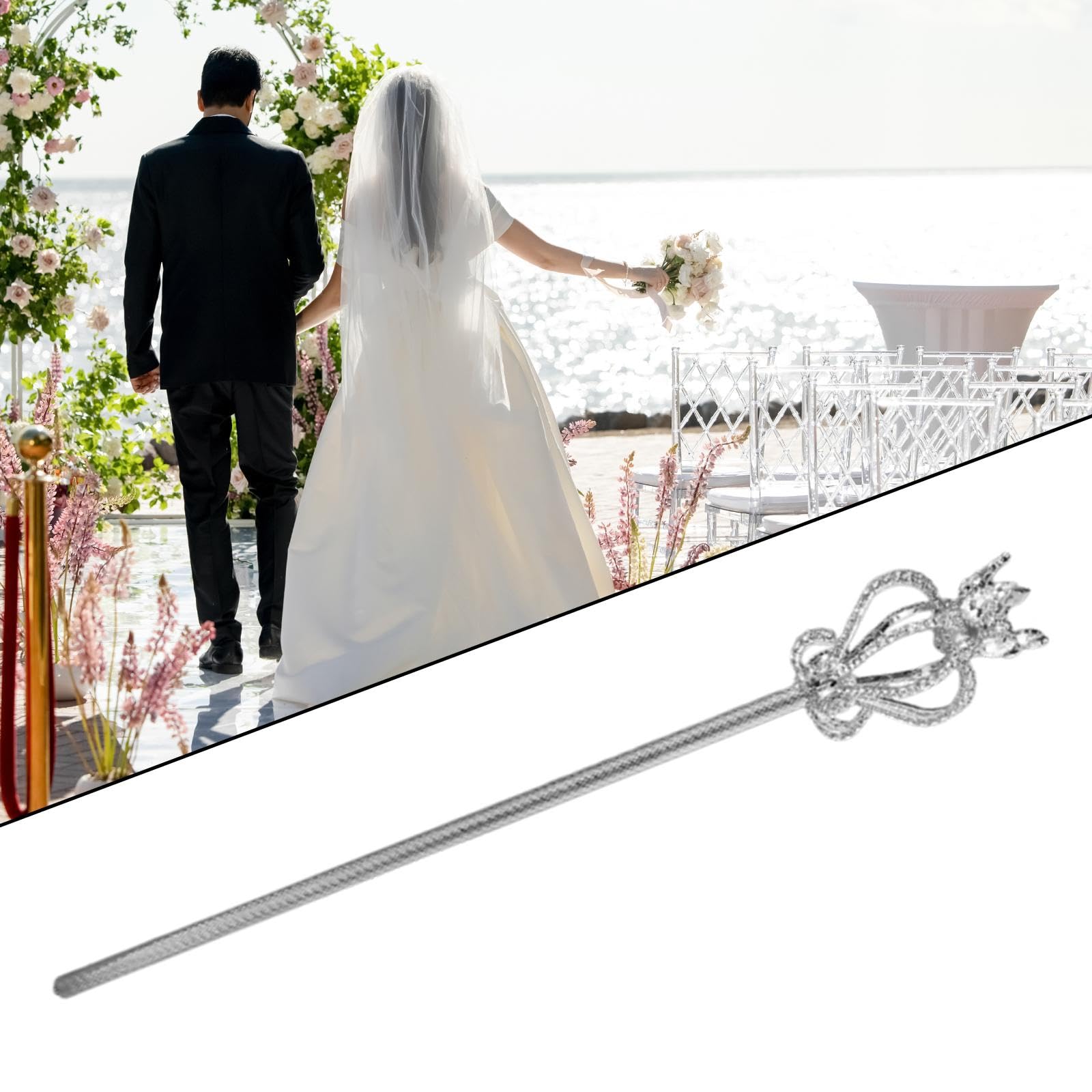 Oshhni Rigiane Sceptre Princess Pageant Costume Accessoires pour la fête de, Argent