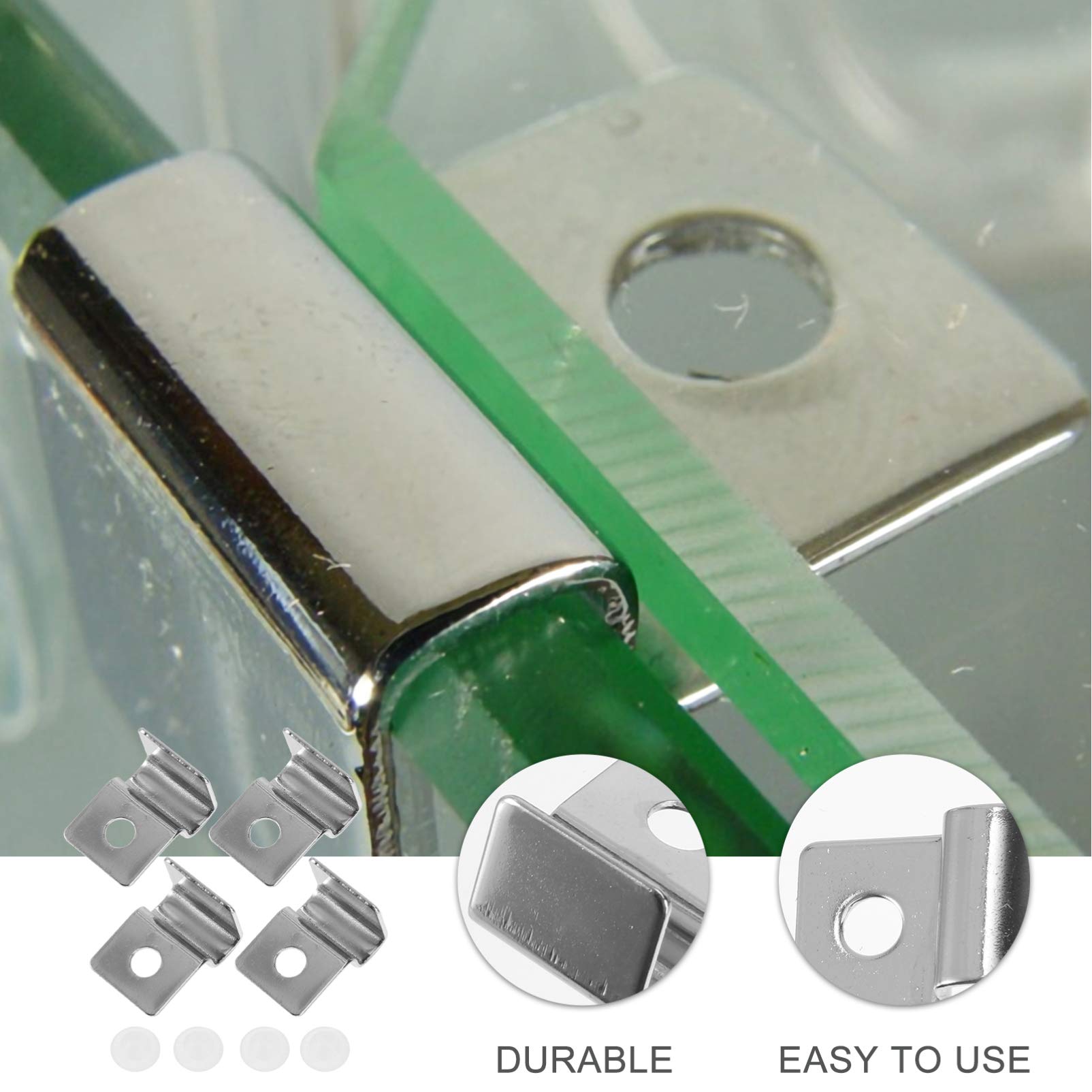 SYXLS 10 stuks Aquarium Cover Clips, 8mm Aquarium Cover Bracket, Aquaria Fish Tank Acryl Clips Glas Cover Ondersteuning Houders, Ondersteuning Houder voor Rimless Aquariums