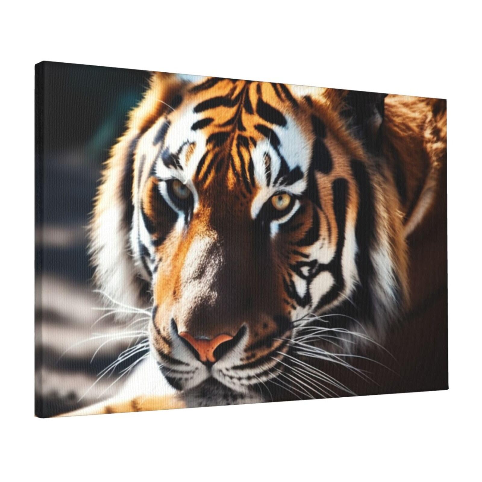 FodPand Canvas Wall Art for Living Room Wall Decor 16"x24" Modern Artwork Painting Pictures Hanging Canvas Prints Wild Animal Tiger Aesthetic Wall Art for Bedroom Bathroom Office Wallart Decor