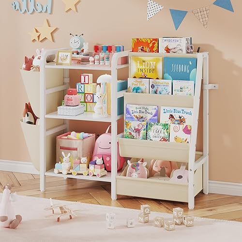 B3 - Estantería infantil y almacenamiento de juguetes, estante para libros para habitaciones de niños, estantería infantil para espacios pequeños,