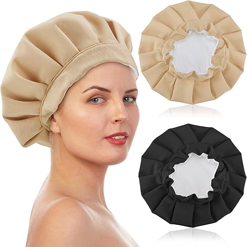 Paquete de 2 piezas de aceite de ricino para cabello, paquete de aceite de ricino reutilizable para cabeza, almohadilla de compresión de aceite de