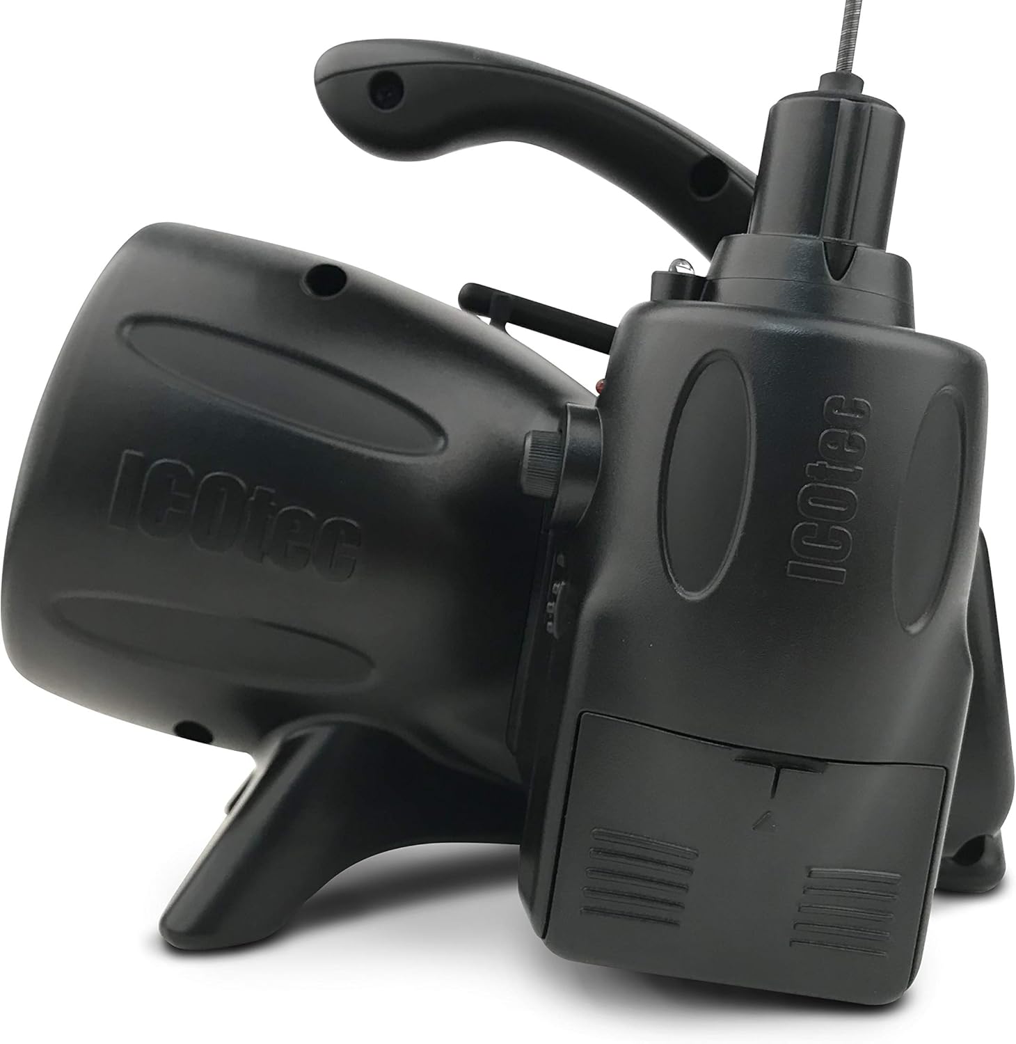 Icotec AD450 Attachable Predator Decoy (Black) - Attaches to Hellion, Sabre and Night Stalker Predator Calls - Adjustable Speed - Includes 2 Toppers - Runs on 4 AA Batteries