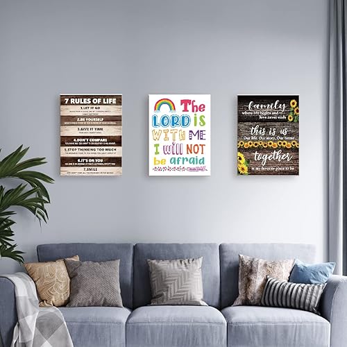 Miniatura 6 de LISTNGBO Lienzo decorativo de pared con versículo bíblico para niños, decoración de pared religiosa cristiana, 12 x 15 pulgadas