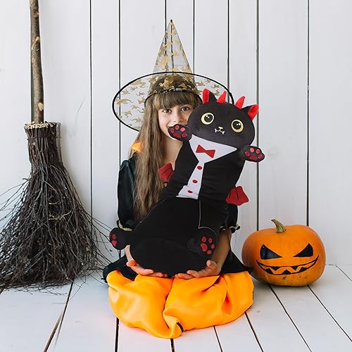 Miniatura 2 de Officygnet Almohada corporal de felpa de Halloween de 28 pulgadas, lindos animales de peluche, juguetes de peluche de Halloween, almohada de felpa