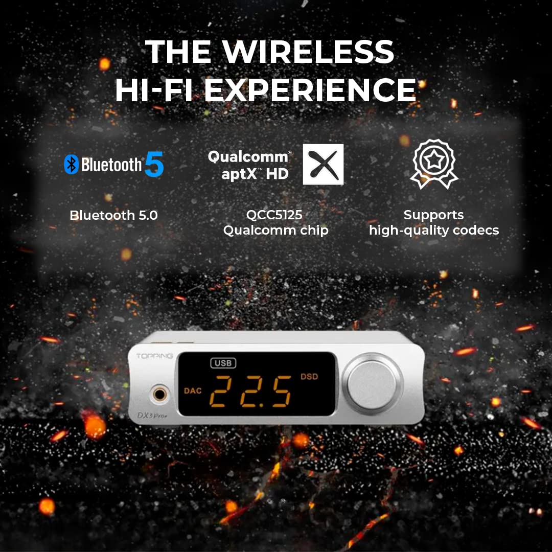 Topping DX3 Pro+ Bluetooth Kopfhörerverstärker Silber