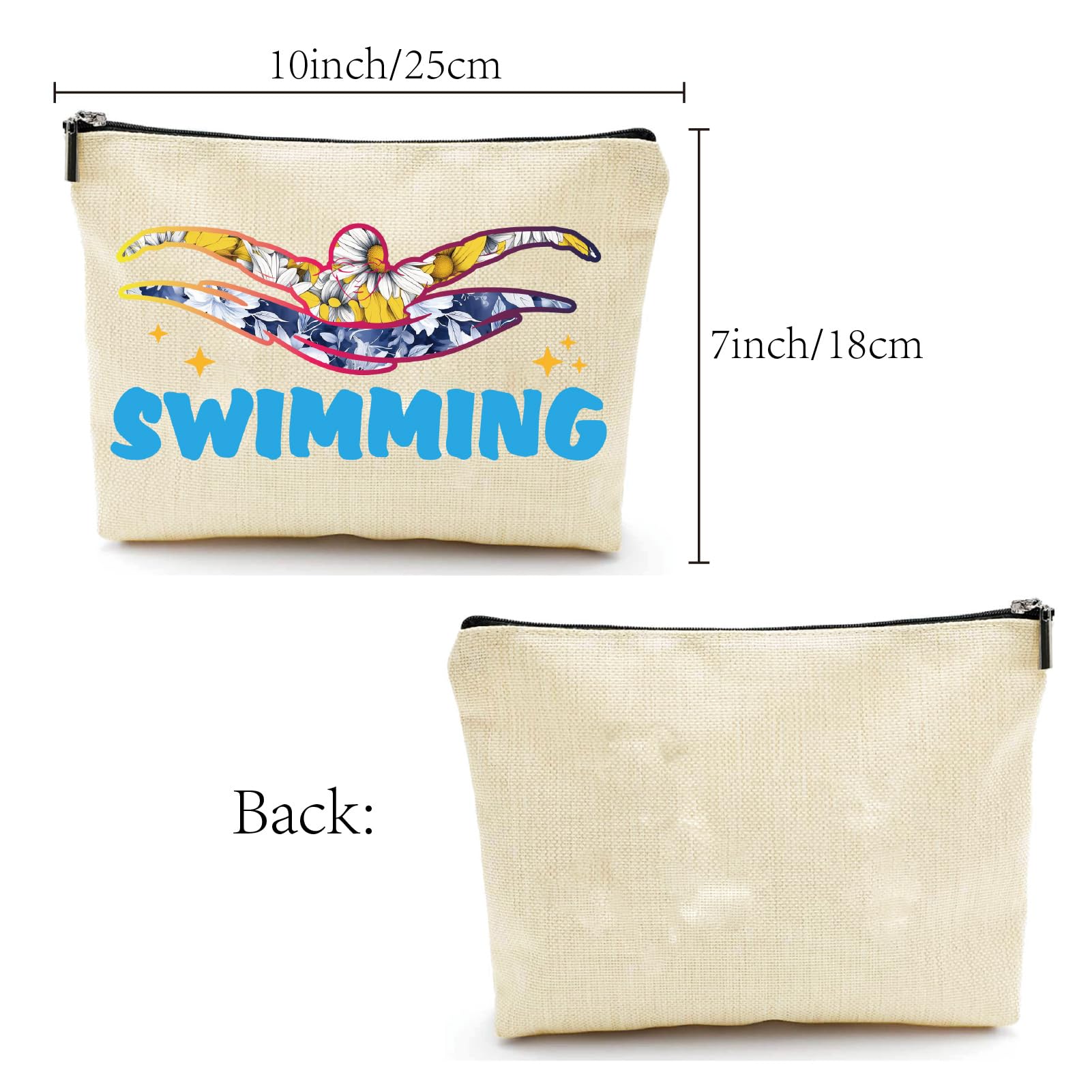 CREATCABIN Strand-Überlebensset Kosmetiktasche – Canvas-Make-up-Tasche 25x18 Cm, Mit Reißverschluss