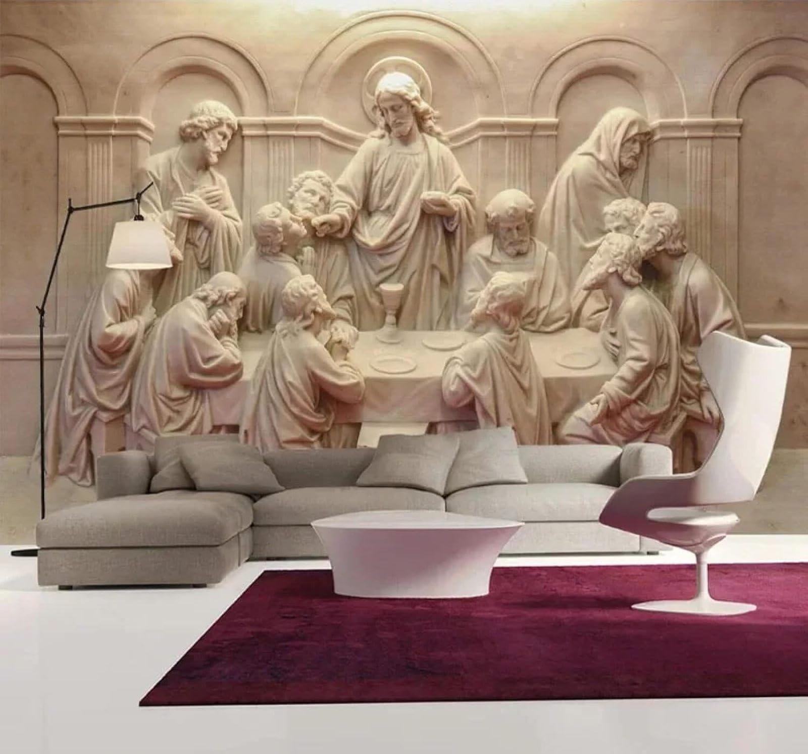 XLMING Vintage Sculpture Figures Statues Art 3D Wallpaper Luxury Silk Study Dining Feature Sofa Grey Bedroom Living Room Tv Decorative Wall-250cm×170cm