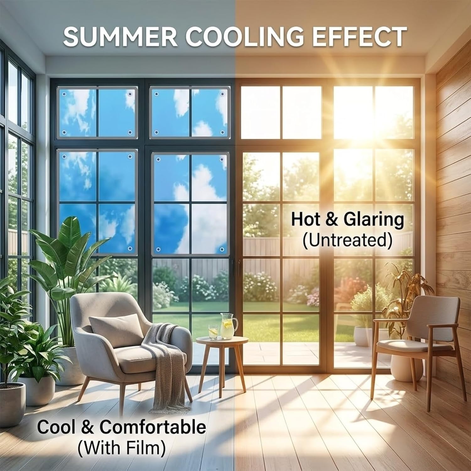 6mm Heat Reflective Window Film, Aluminum Foil Blackout Window Cover, Thermal Window Insulation Kit with Suction Cups, RV Window Shades Garage Sunroom Tint(Gray,200x200cm(78.7x78.7 in))