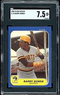 Barry Bonds Rookie Card 1986 Fleer Update #U-14 SGC 7.5 NM+