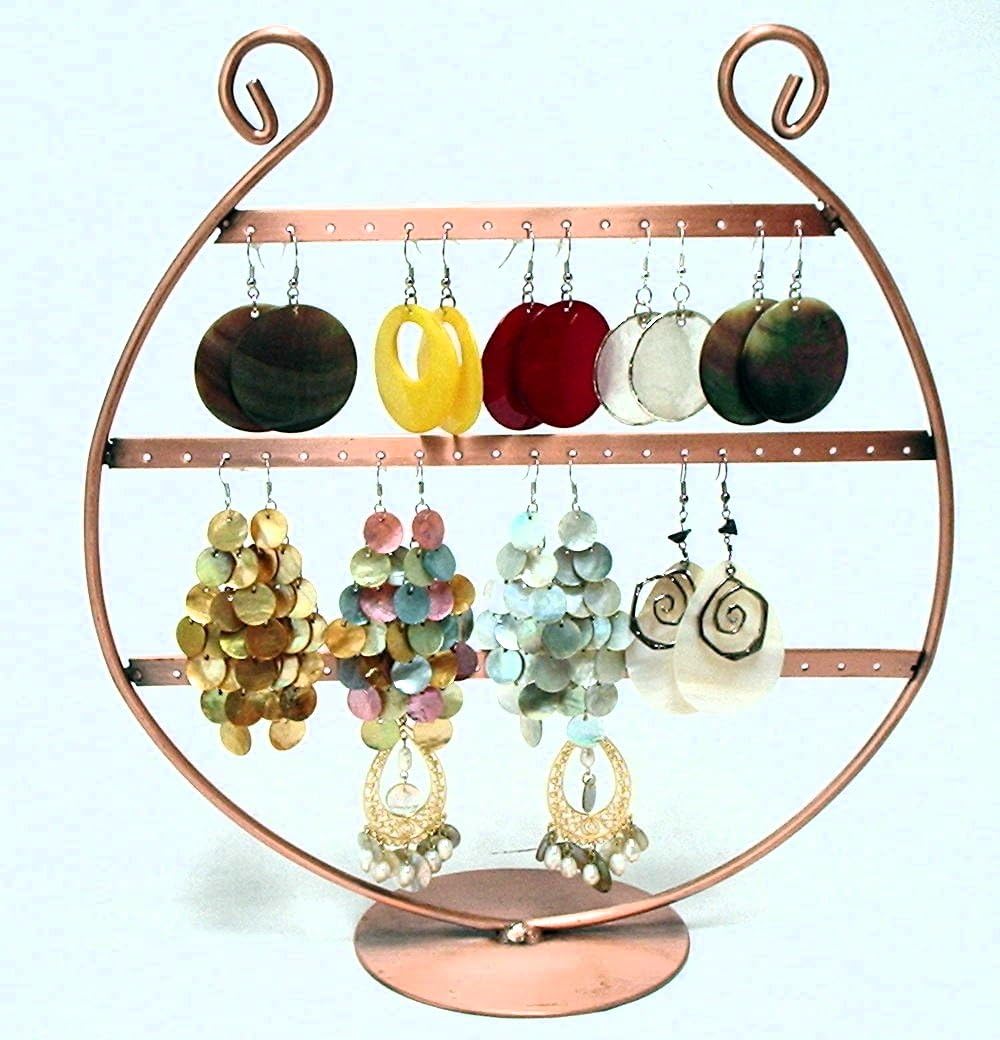 Harp Shape Earring Display / holder / Hanger / Jewelry Display Rack Metal Vintage Copper Color