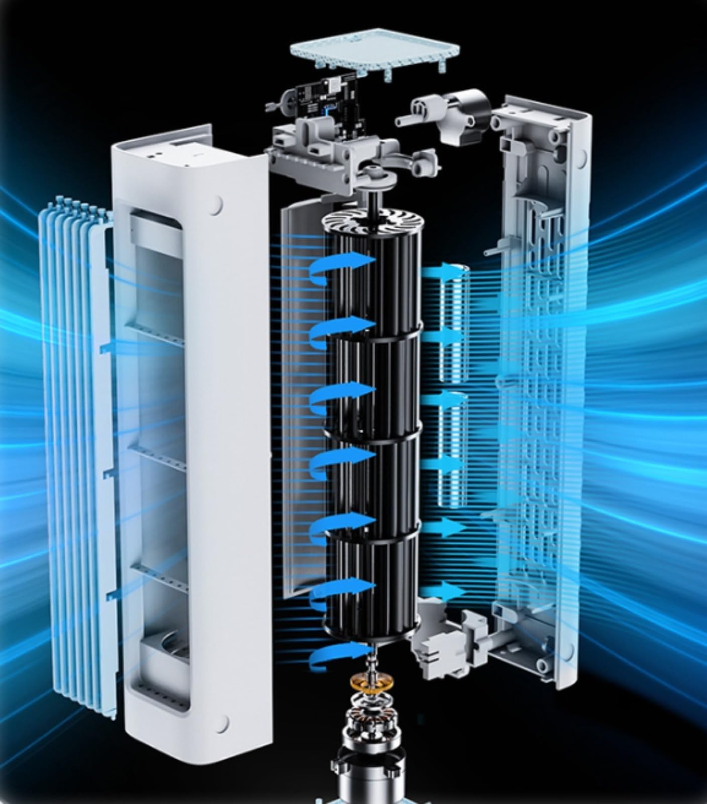 Breezamax - Qinux Breeza Max Fan Original - Neue und Verbesserte Version 2026 mit Fernbedienung, Kompakt und Leise (Weiß,1PCS)