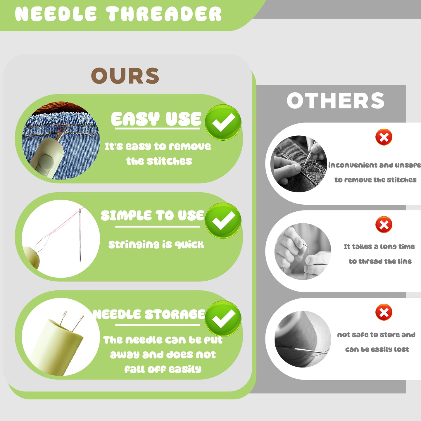 Thread Ripper 2025 Seam Ripper And Needle Threader 2025 Upgaded Needle Theade And Seam ...