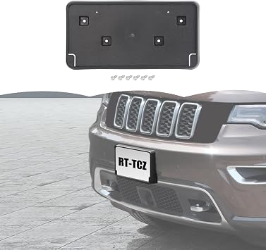 RT-TCZ License Plate Holder Front License Plate Frame Mount Bracket Accessories for Jeep Grand Cherokee 2017 2018 2019 2020 2021 2022 2023