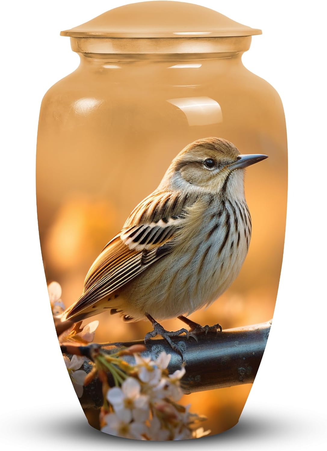 Beautiful Sparrow Ash Urn - Burial Urns for Cremated Remains - Urn for Human Ashes Adult Women - Cremation Urns for Human Ashes Adult Female - Decorative Urns for Human Ashes (Size -10Inch)