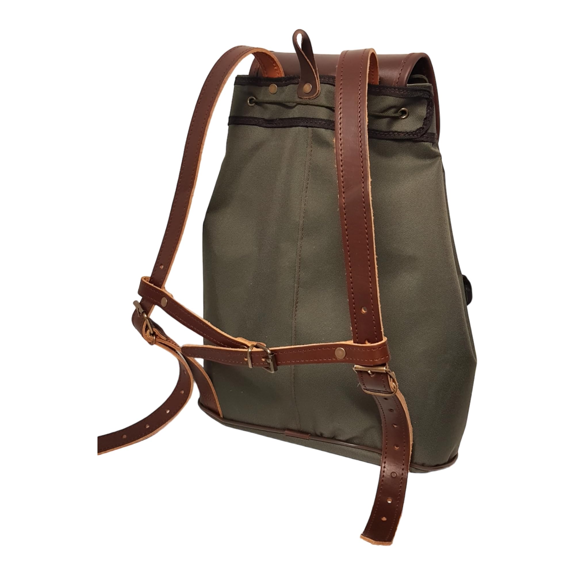 Mochila grande de caza con 2 bolsillos y refuerzos piel