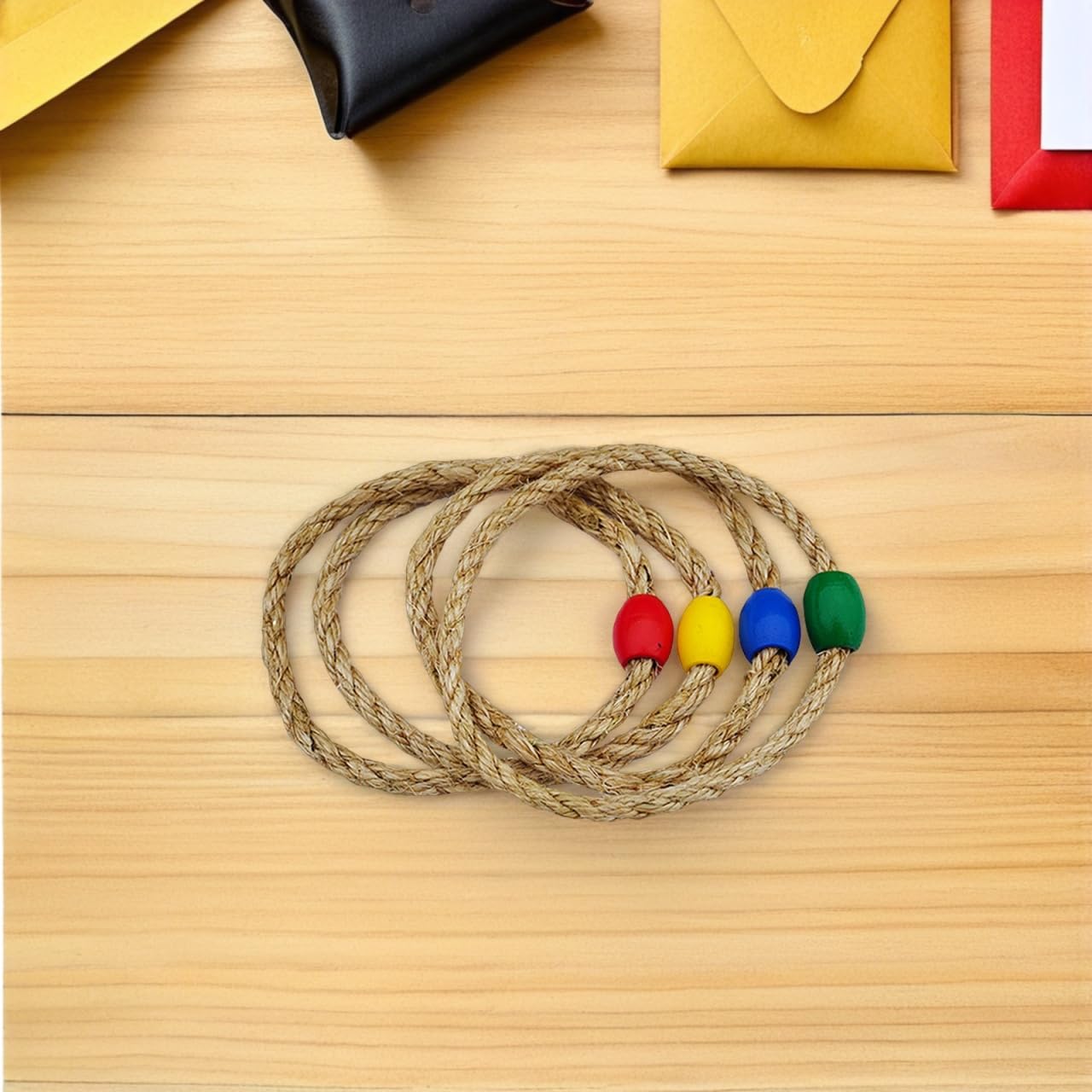 UPKOCH Jeu De Lancer D'Anneaux en Corde Naturelle 8 PièCes pour Enfants Activité ExtéRieure Et IntéRieure Coordination Main-ŒIl Et Motricité Jeu De Plein Air Familial