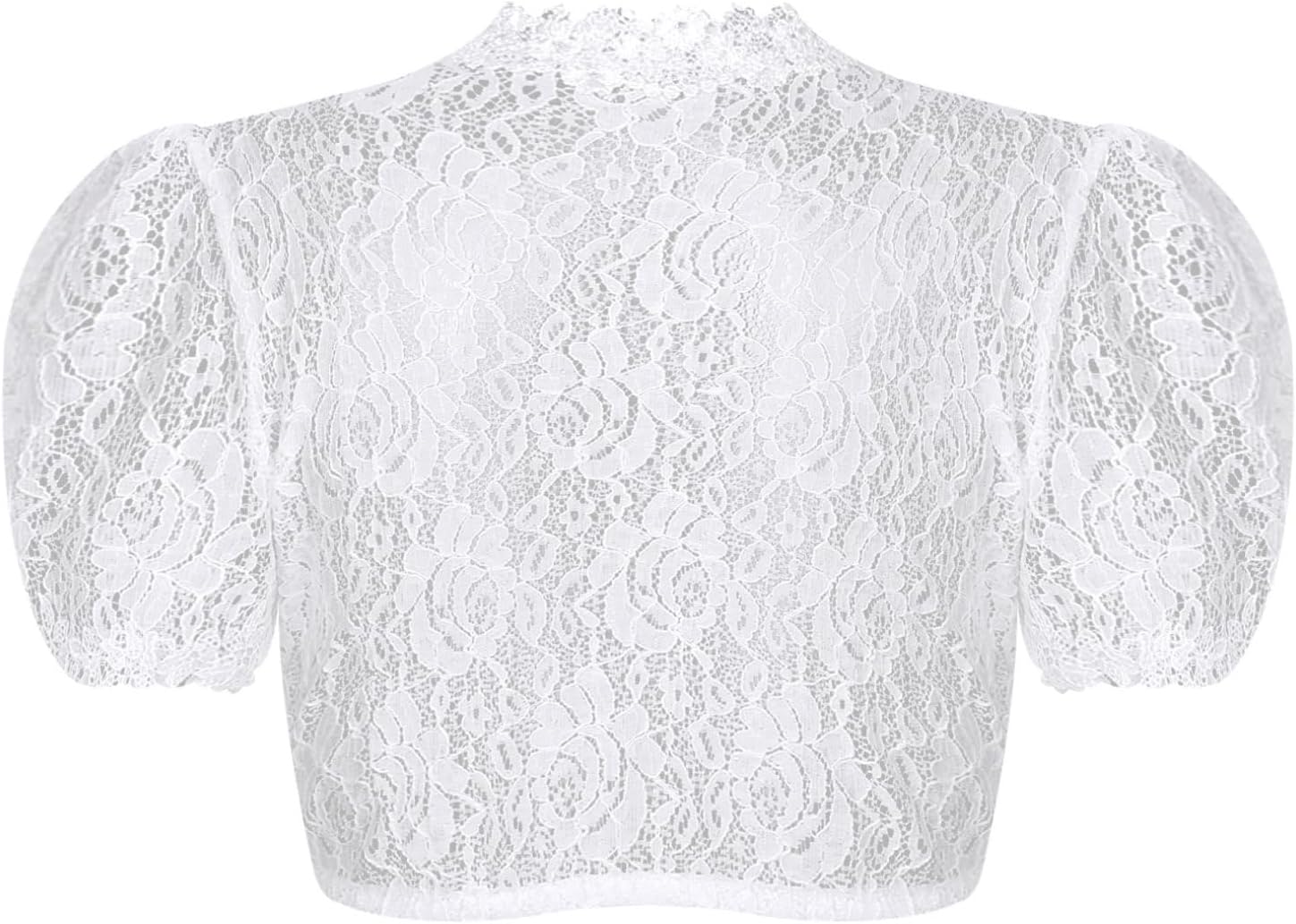 FEESHOW Women's Basic 3/4 Sleeve Floral Lace Undergarment Crop Top Arm Shapers
