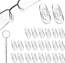 12 Pairs Silicone Nose Pads for Glasses, Push-in Glasses Nose Pads Silicone, Glasses Nose Pads, Fits Regular, Sunglasses, and Reading Glasses, Includes Screwdrive（Only Applicable to snap on Glasses）