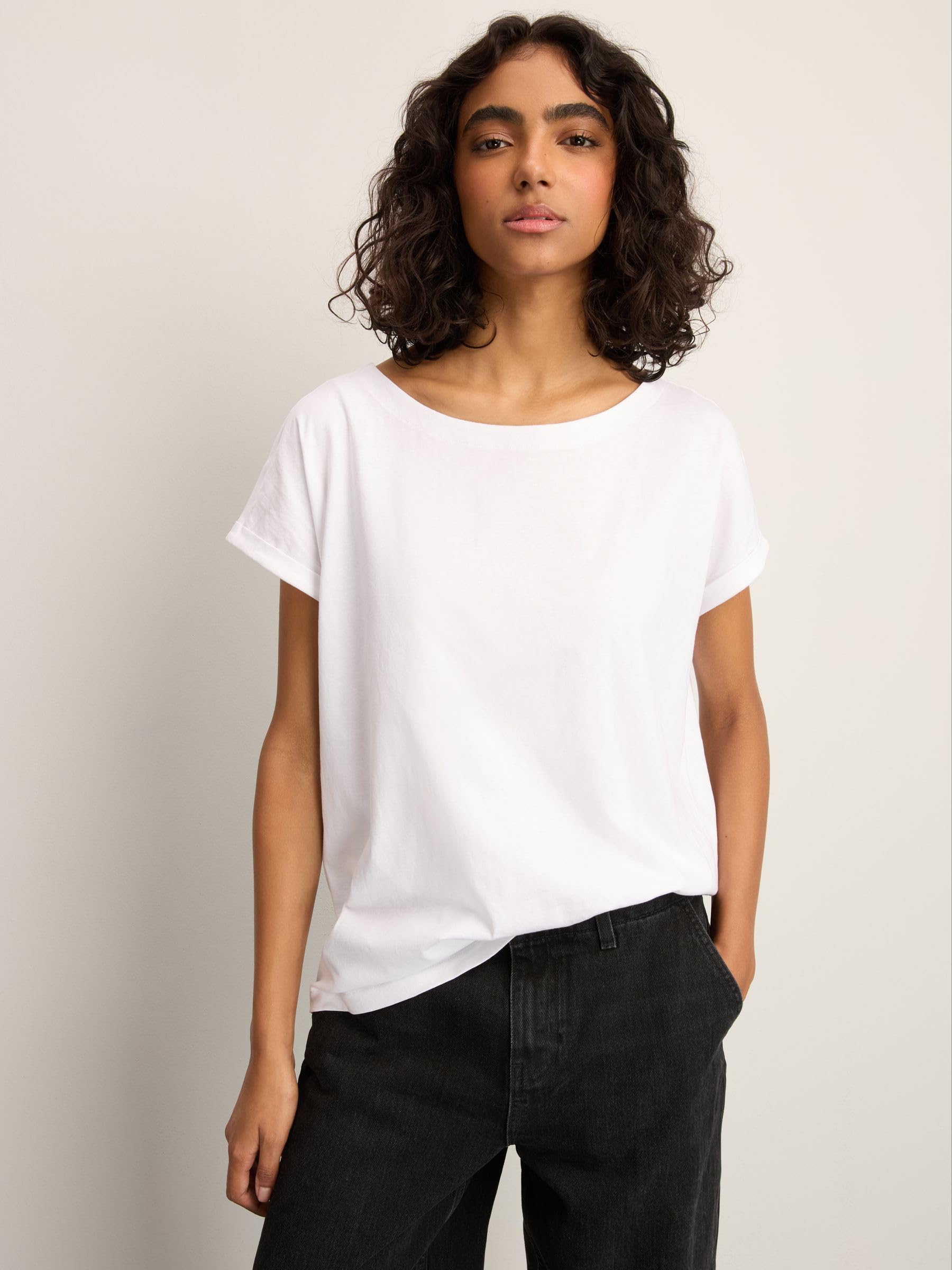 NEXT Damen T-Shirts mit überschnittenen Schultern aus 100% Baumwolle, 7er-Pack