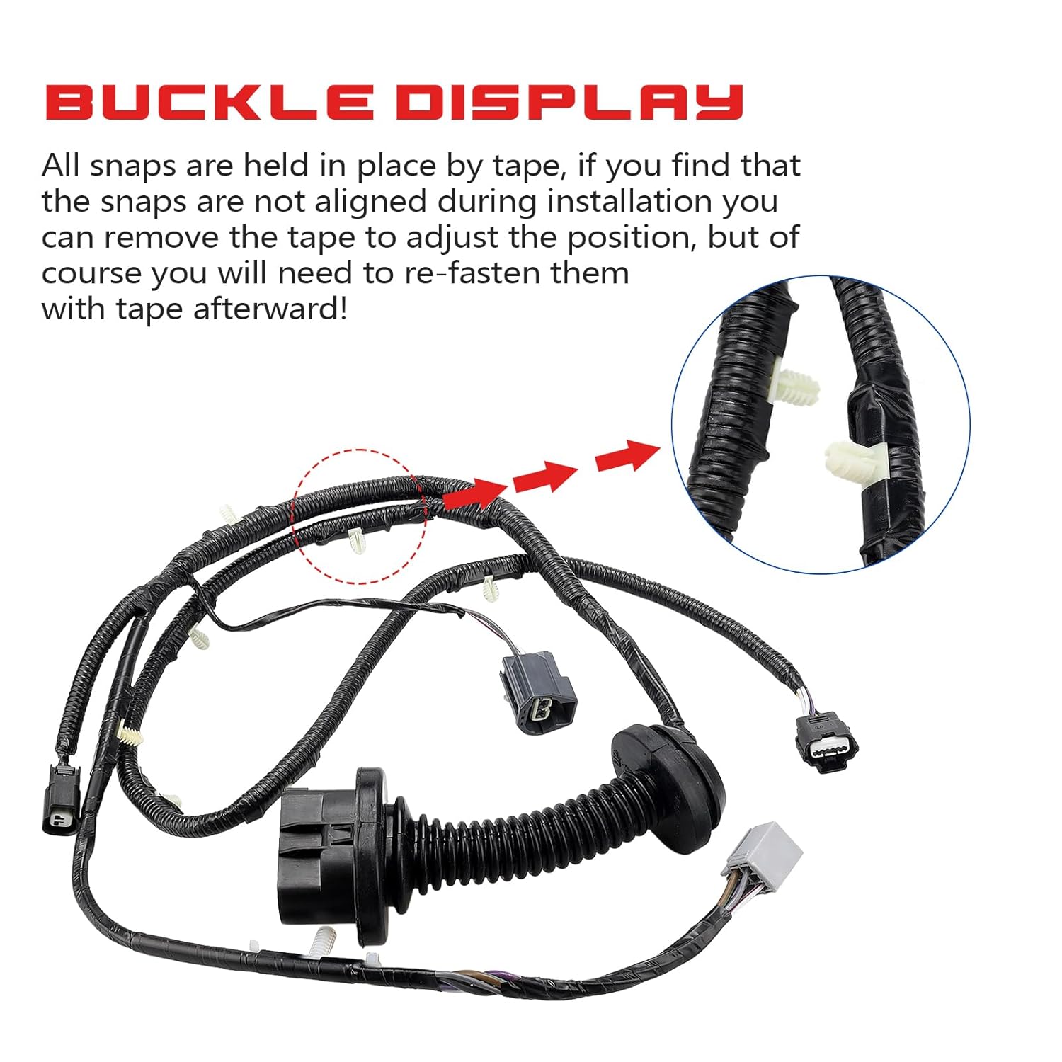 F150 Left Right Rear Door Jumper Wiring Harness for 2009-2014 Ford F150 Crew Cab Passenger Driver Side LH RH Replaces# 9L3Z-14631-CAA