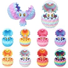 8Pcs 3D Printed Dragon Eggs Set Iridescent Mini Dragon Party Bags Fillers | 3D Printed Animals Creative Desk Decor Unique Gift For Home Office,