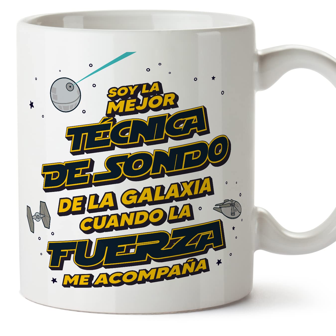 MUGFFINS Tazas para JEFE hombre - En Español - Mejor de la Galaxia Cuando Fuerza me Acompaña - 11 oz / 330 ml - Regalo original y divertido — view 115