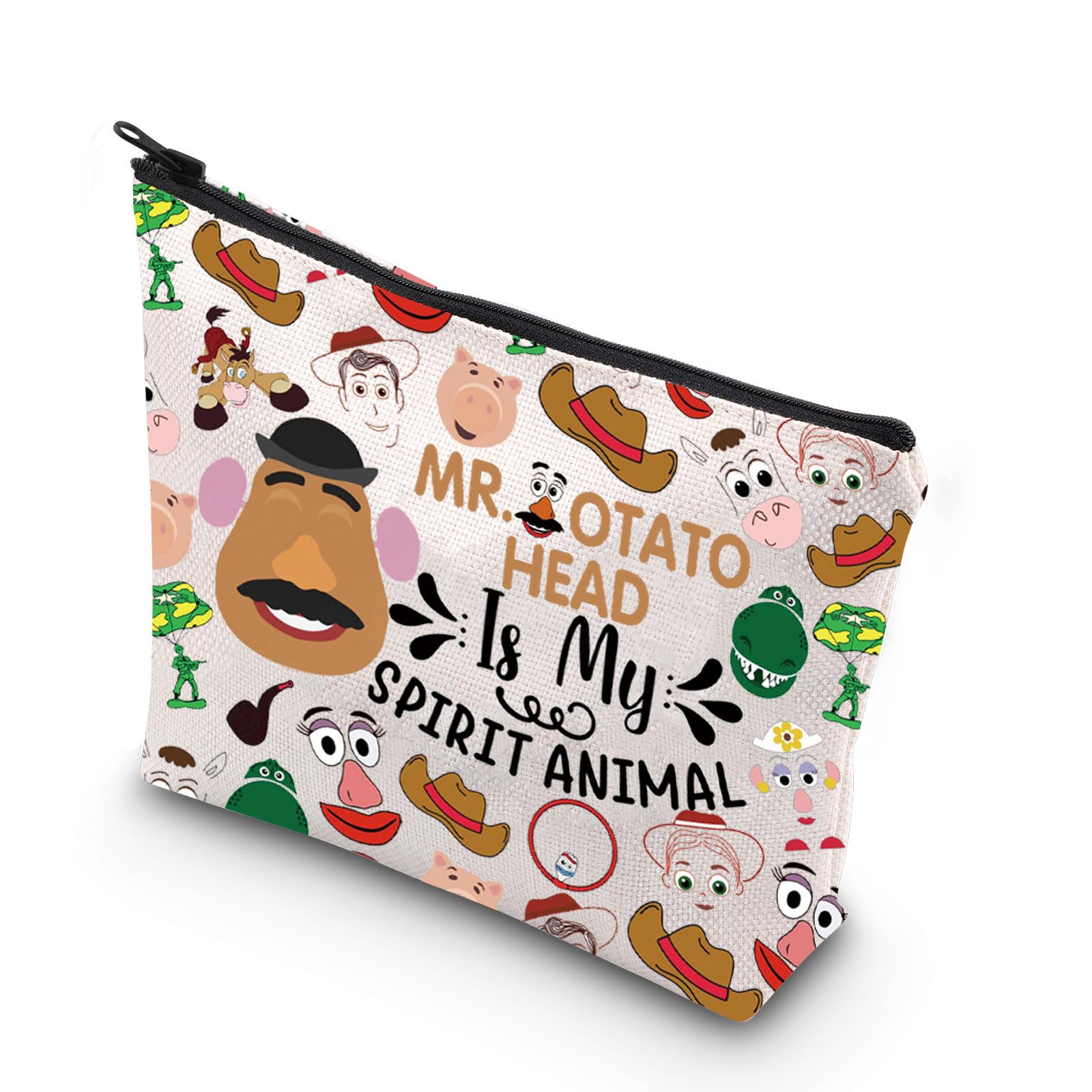 Potato Head Makeup Bag Potato Head Fans Gifts Potato Head is My Spirit Animal Woody and Buzz Cartoon Movie Zipper Pouch (Potato Head)