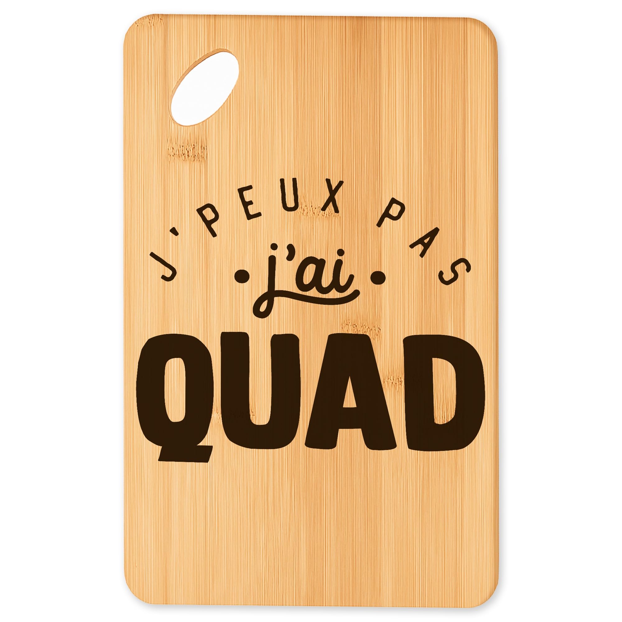 Cadeau original cuisine : planche à découper quad en bambou blanc