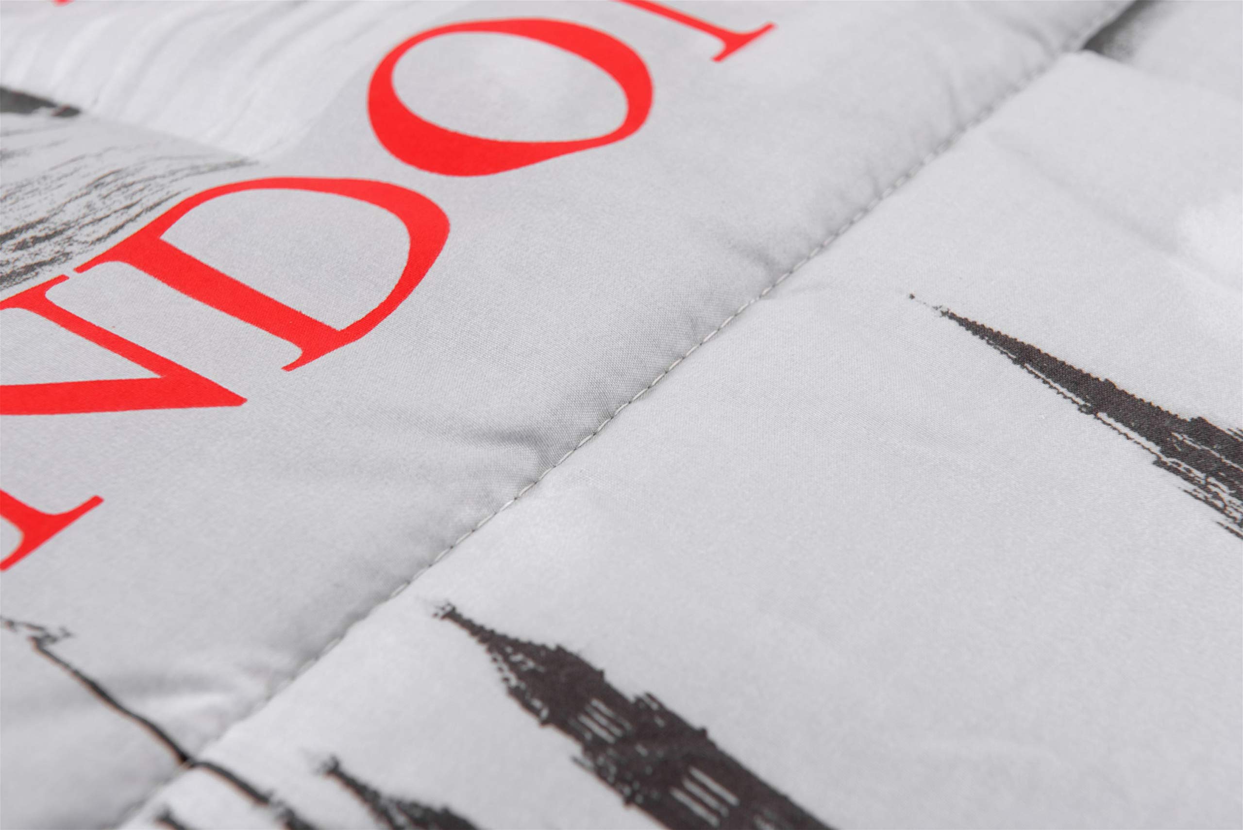 HomeLife Piumone 1 Piazza e Mezza Invernale Fantasia Londra 220X250 | Piumone Letto Autunno/Inverno Double Face | Trapunta Singola Calda Anallergica | Piumino in Microfibra |1,5P